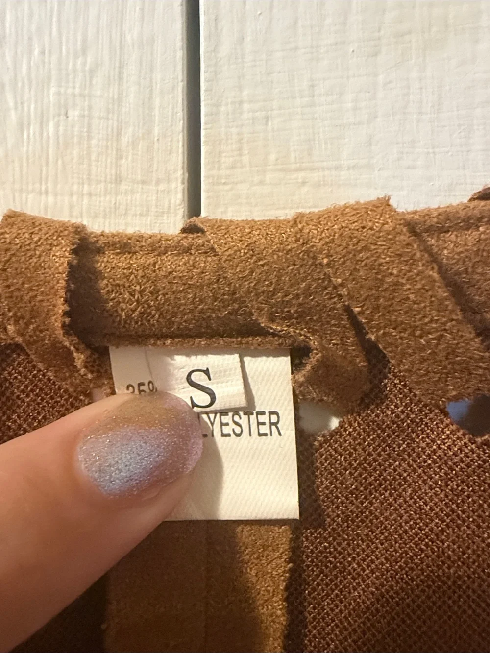 Fringe Brown Faux Suede Vest Size S